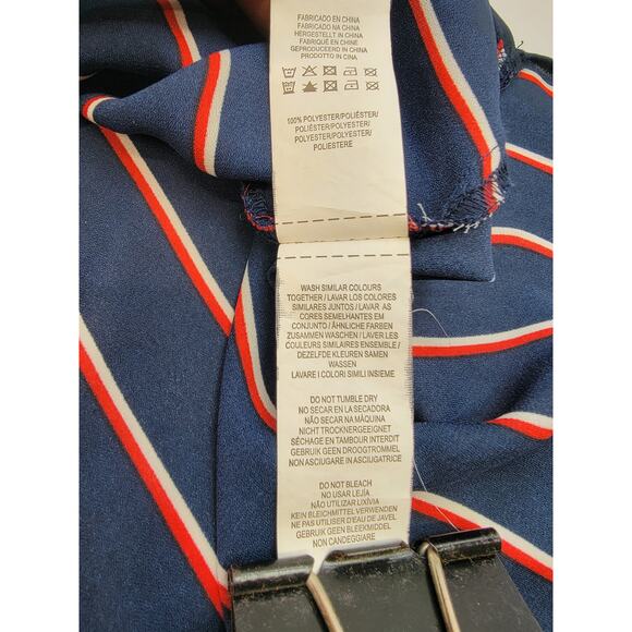 Atmosphere Striped Navy Blue and Red Blouse, Size 6 - Picture 13 of 14